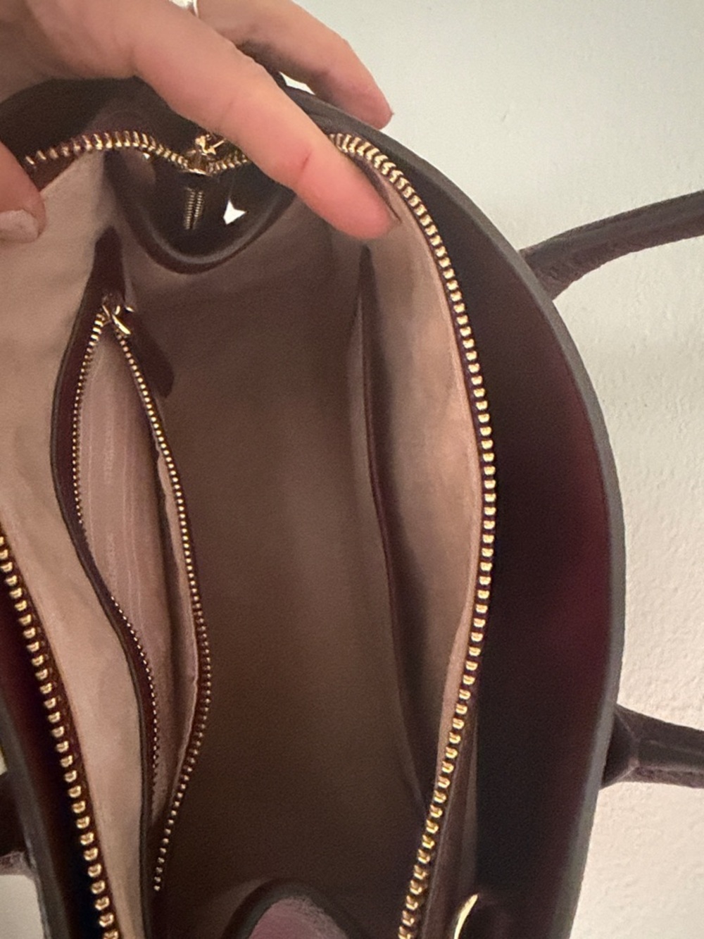 kate spade Burgundy Pebbled Leather Satchel with Crossbody Strap - Picture 5 of 10